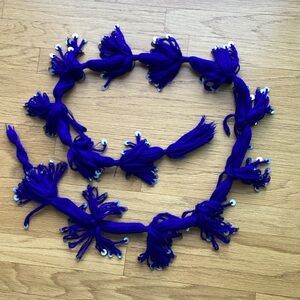Fun Blue Tassel Scarf